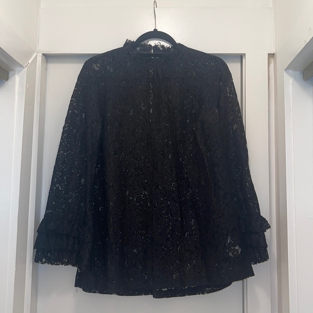 Zara black lace blouse. Size large.